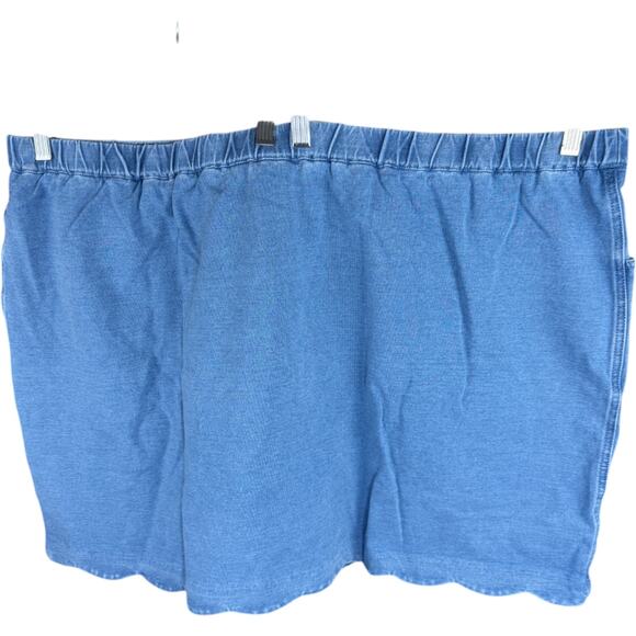 Quacker Factory DreamJeannes Skort 3X Short Blue Stretch Denim Heart Pocket NWT - Picture 11 of 16